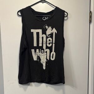 Black The Who Graphic Muscle Tank Top
